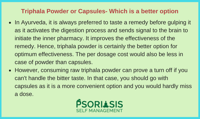 Triphala Powder Juice Capsules Psoriasis
